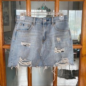 Pacsun Distressed jean skirt